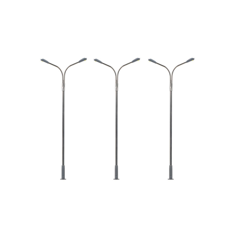 Pouliční lampa dvojitá – LED studená bílá