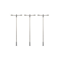 Pouliční lampa dvojitá – LED studená bílá