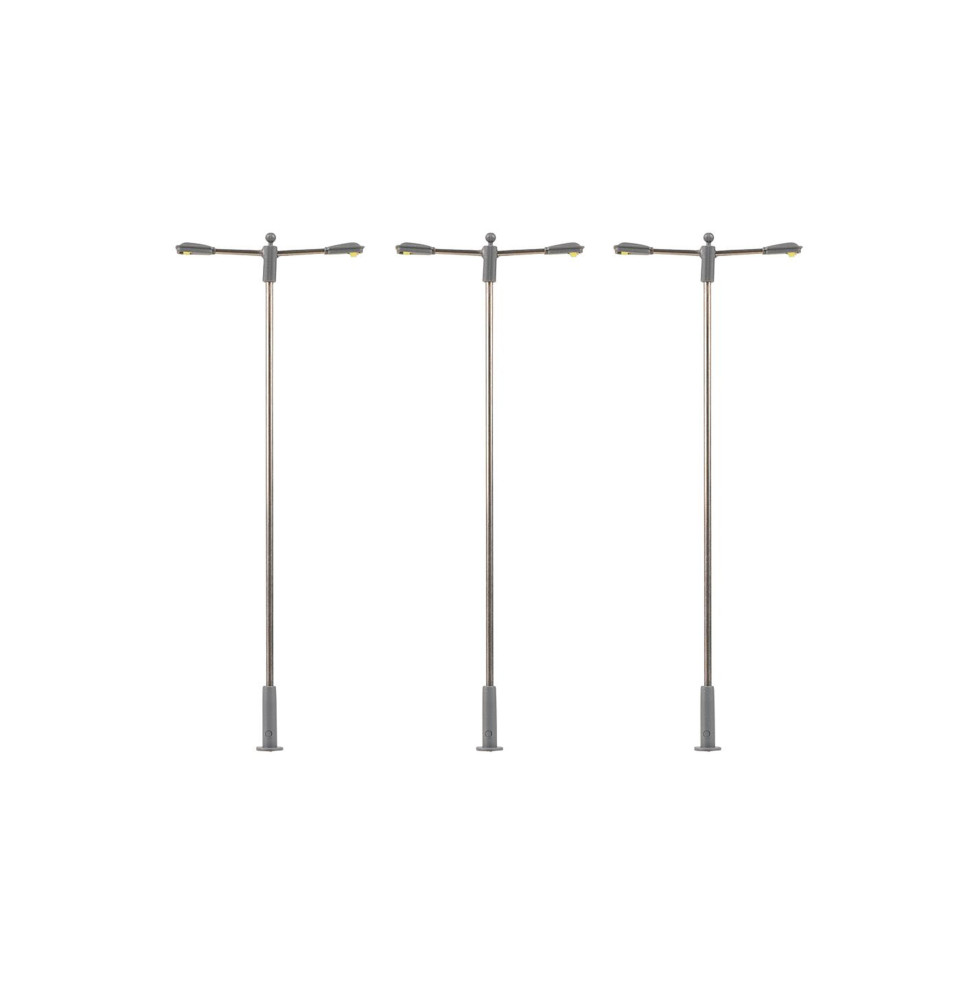 Pouliční lampa dvojitá – LED studená bílá