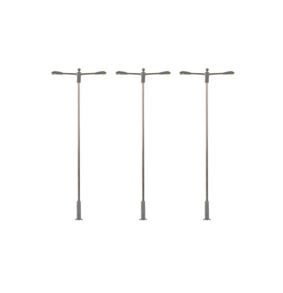 Pouliční lampa dvojitá – LED studená bílá