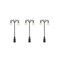 Pouliční lampa dvojitá závěsná – LED studená bílá