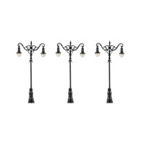 Pouliční lampa dvojitá závěsná – LED teplá bílá