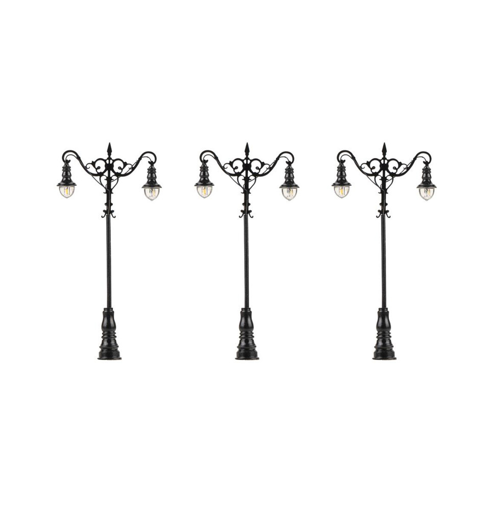 Pouliční lampa dvojitá závěsná – LED teplá bílá