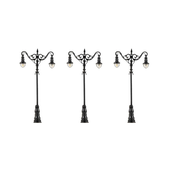 Pouliční lampa dvojitá závěsná – LED teplá bílá