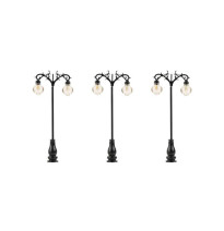 Pouliční lampa dvojitá závěsná – LED teplá bílá