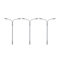 Pouliční lampa dvojitá – LED studená bílá