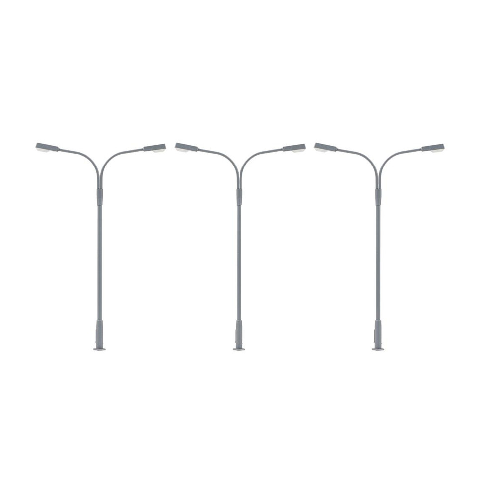 Pouliční lampa dvojitá – LED studená bílá