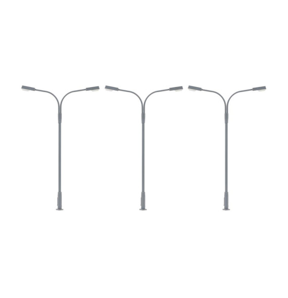 Pouliční lampa dvojitá – LED studená bílá