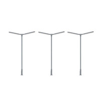 Pouliční lampa dvojitá – LED studená bílá