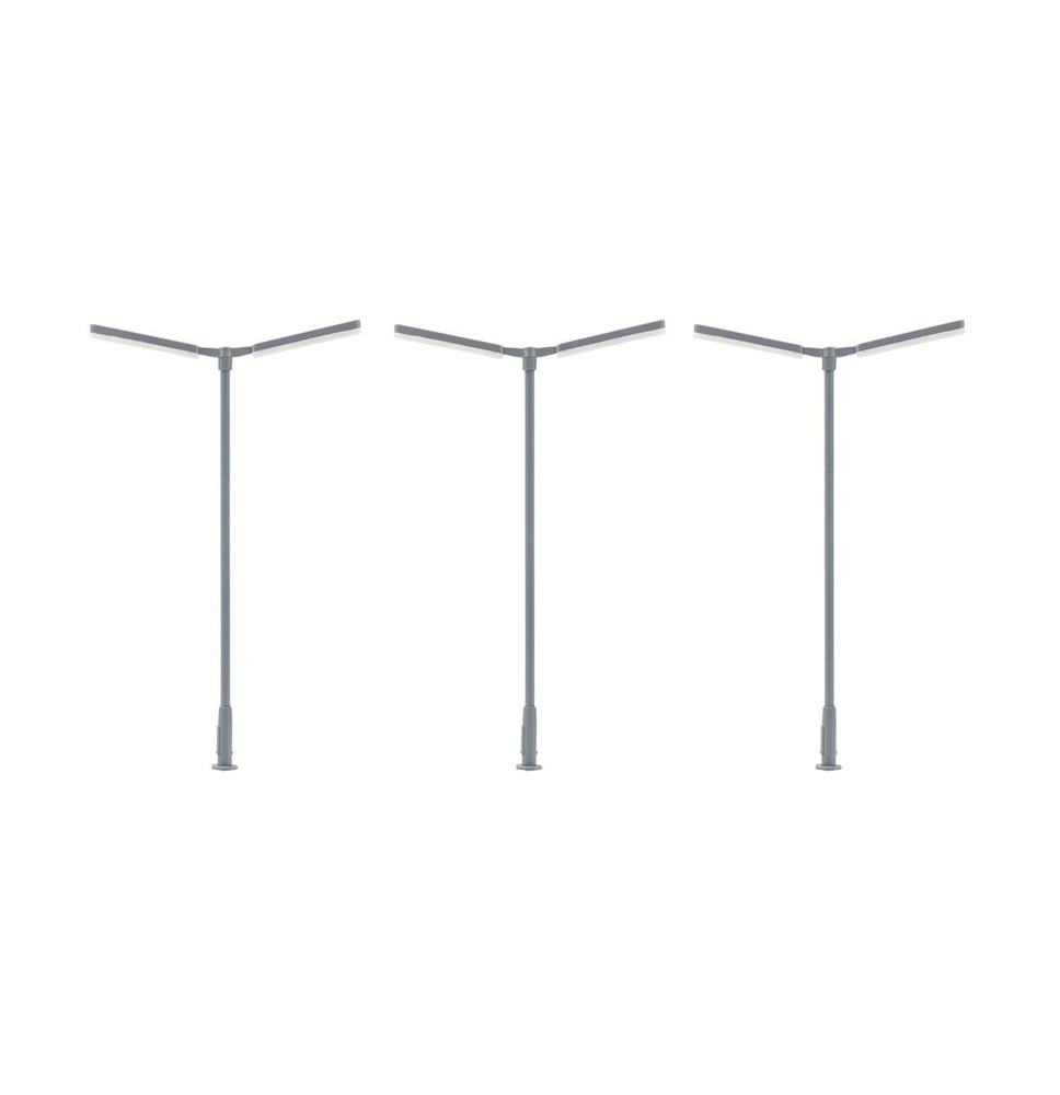 Pouliční lampa dvojitá – LED studená bílá