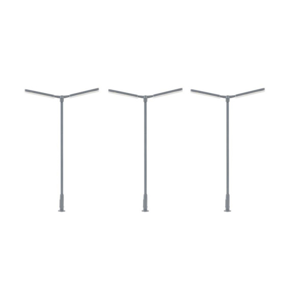 Pouliční lampa dvojitá – LED studená bílá